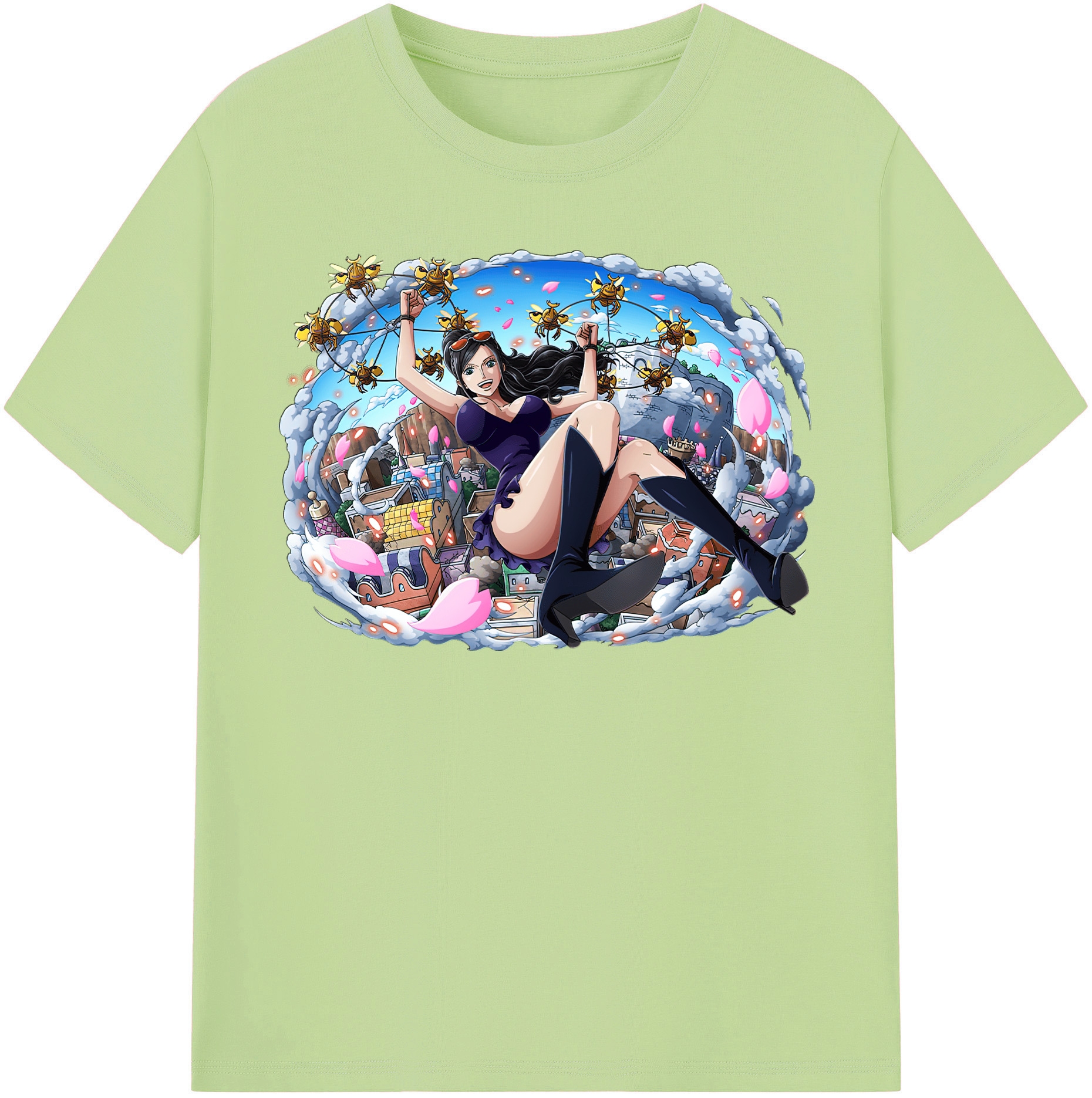 ワンピース ニコ・ロビン ONE PIECE Nico Robin 綿100％半袖Tシャツ（フロントプリント）